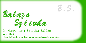balazs szlivka business card